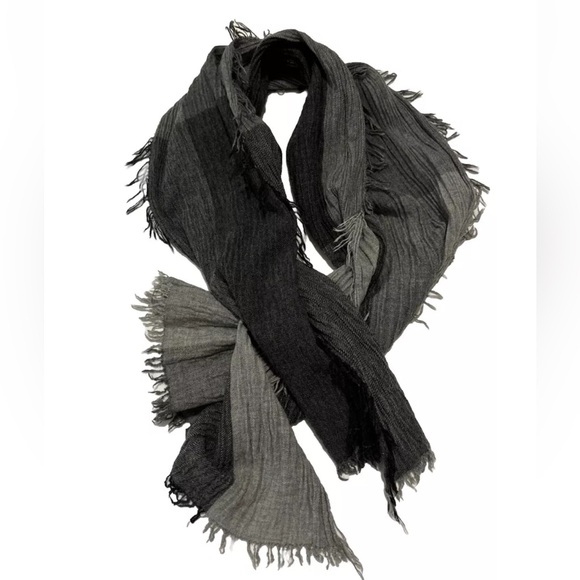 Isabel Marant Etoile Gray Wool Fringed Scarf  Virgin Wool + Cashmere Italy - Picture 1 of 8